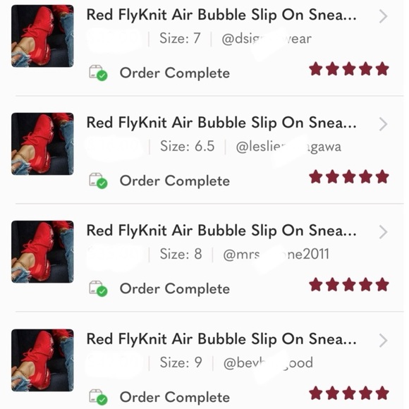 Red FlyKnit Air Bubble Slip On Sneaker - Picture 8 of 9